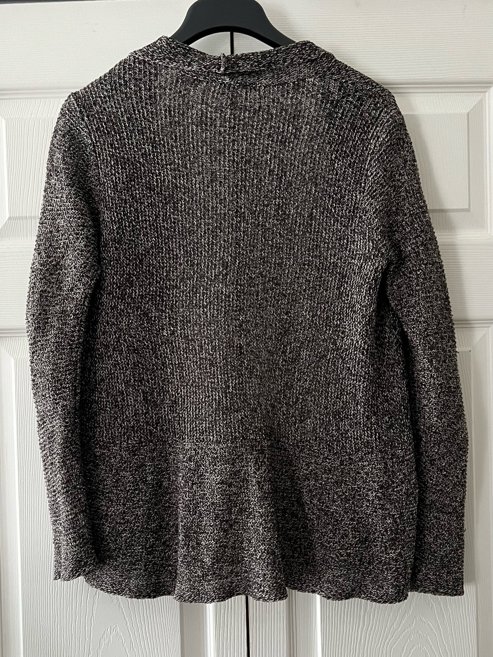 EUC — Eileen Fisher 100% Linen Open-Front Cardigan - Charcoal Gray Speckled - Picture 2 of 6